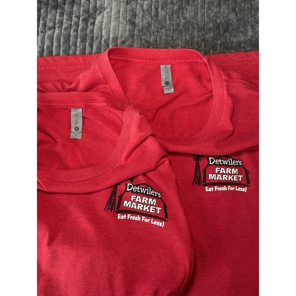 BOGO! Detwiler's Farm Market Florida Men's XL Red Tee Shirt + Extra T-shirt